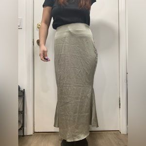 MissGuided Satin Sage Green Midi Skirt